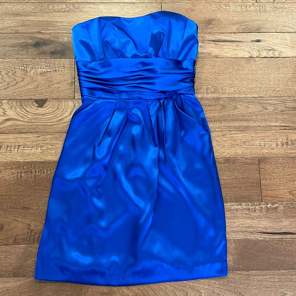 David’s Bridal Strapless Dress - Short Horizon Blue Dress - Size 6 - NWT